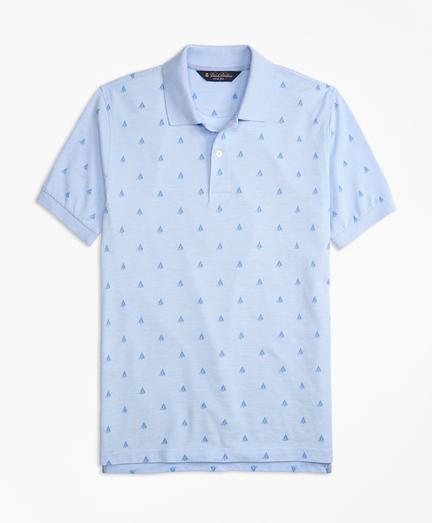 Brooks Brothers Slim Fit Oxford Sailboat Print Polo Shirt