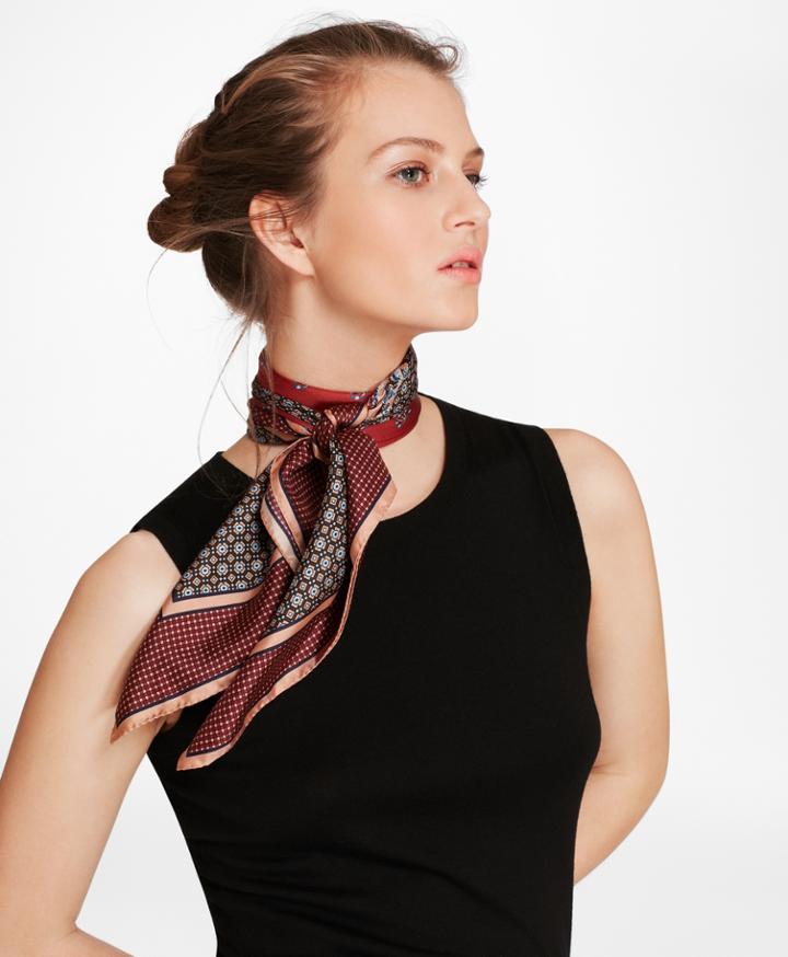 Brooks Brothers Women's Foulard Silk Square Scarf