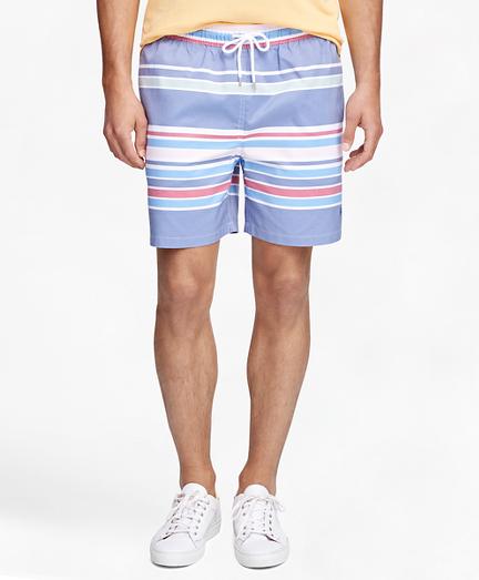 Brooks Brothers Montauk 6 Awning Stripe Swim Trunks