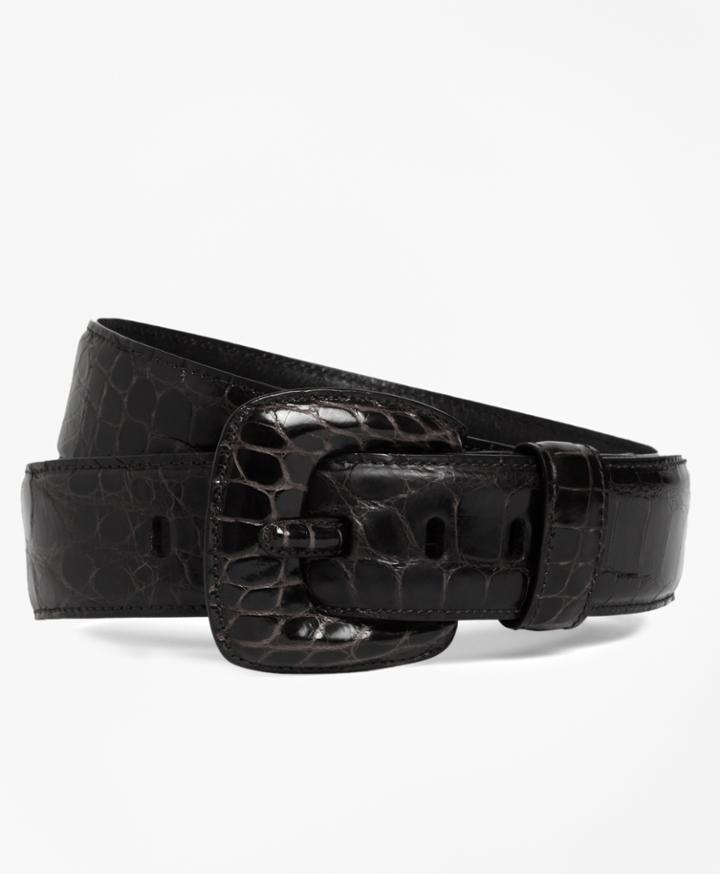 Brooks Brothers Women's Alligator Wide Belt