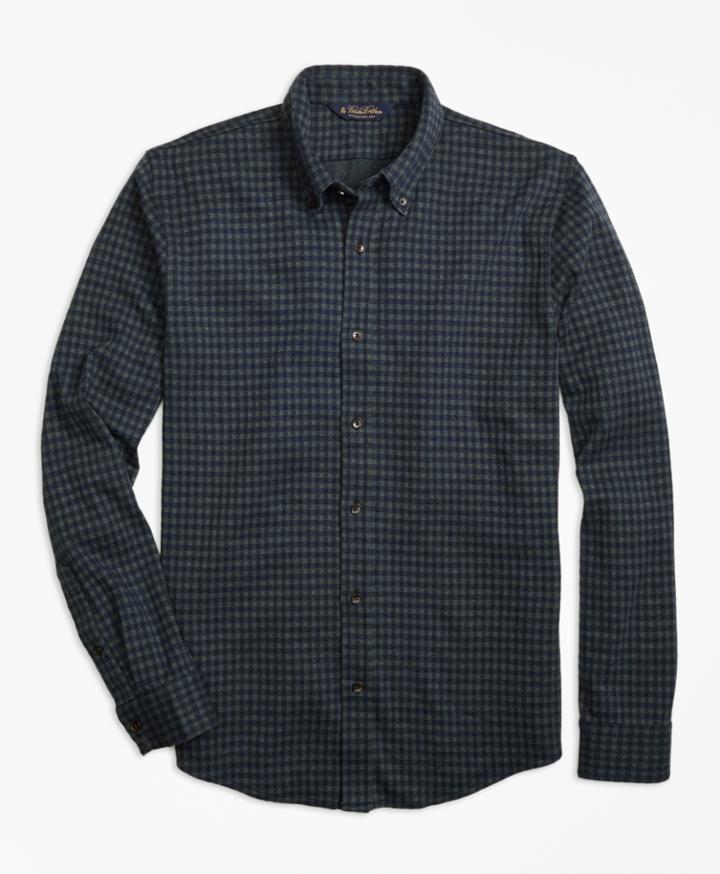Brooks Brothers Men's Knit Gingham Button-down Shirt