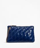 Brooks Brothers Women's Quilted Patent Leather Wristlet Clutch