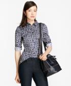 Brooks Brothers Women's Petite Geometric-print Tailored-fit Shirt