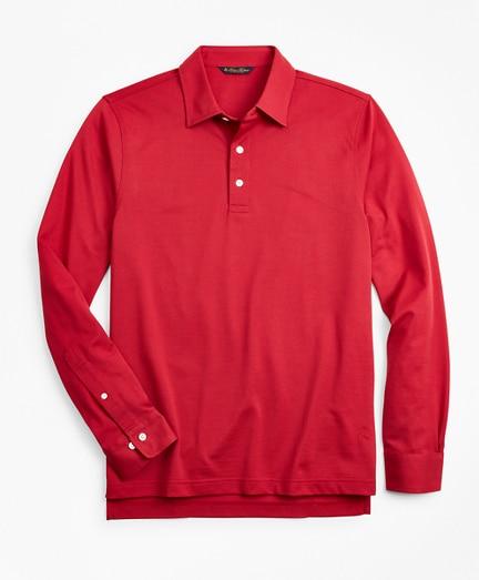 Brooks Brothers Tailored Lightweight Supima Cotton Pique Long-sleeve Polo Shirt
