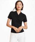 Brooks Brothers Women's Jersey Faux Wrap Top