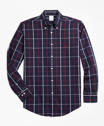 Brooks Brothers Non-iron Regent Fit Double-windowpane Sport Shirt