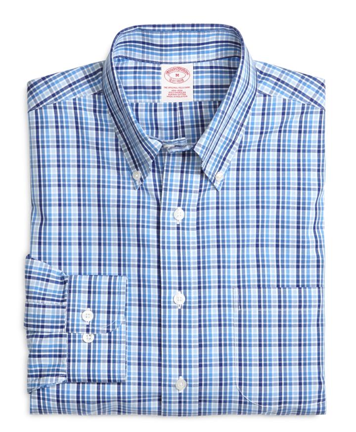 Brooks Brothers Men's Supima Cotton Regular Fit Non-iron Tonal Check Sport Shirt