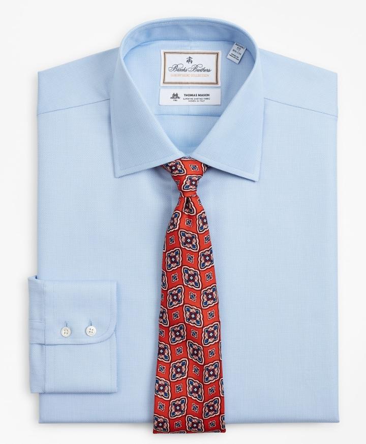 Brooks Brothers Men's Luxury Collection Slim Fitted Dress Shirt, Franklin Spread Collar Dobby