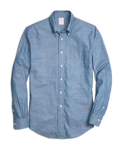 Brooks Brothers Madison Fit Chambray Anchor Sport Shirt