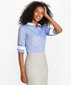 Brooks Brothers Non-iron Cotton Poplin Contrast-collar Fitted Shirt