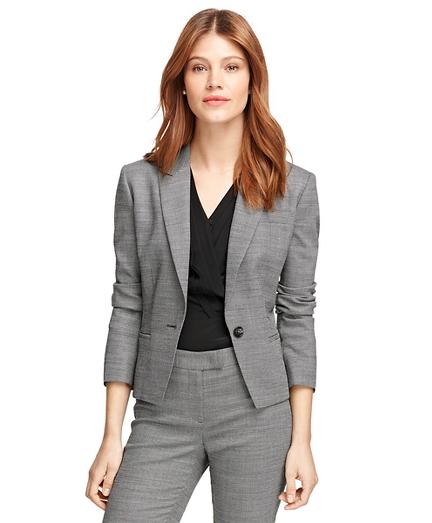 Brooks Brothers Petite Stellita Fit Wool Bird's-eye Jacket