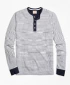 Brooks Brothers Micro-stripe Dufold Cotton Henley