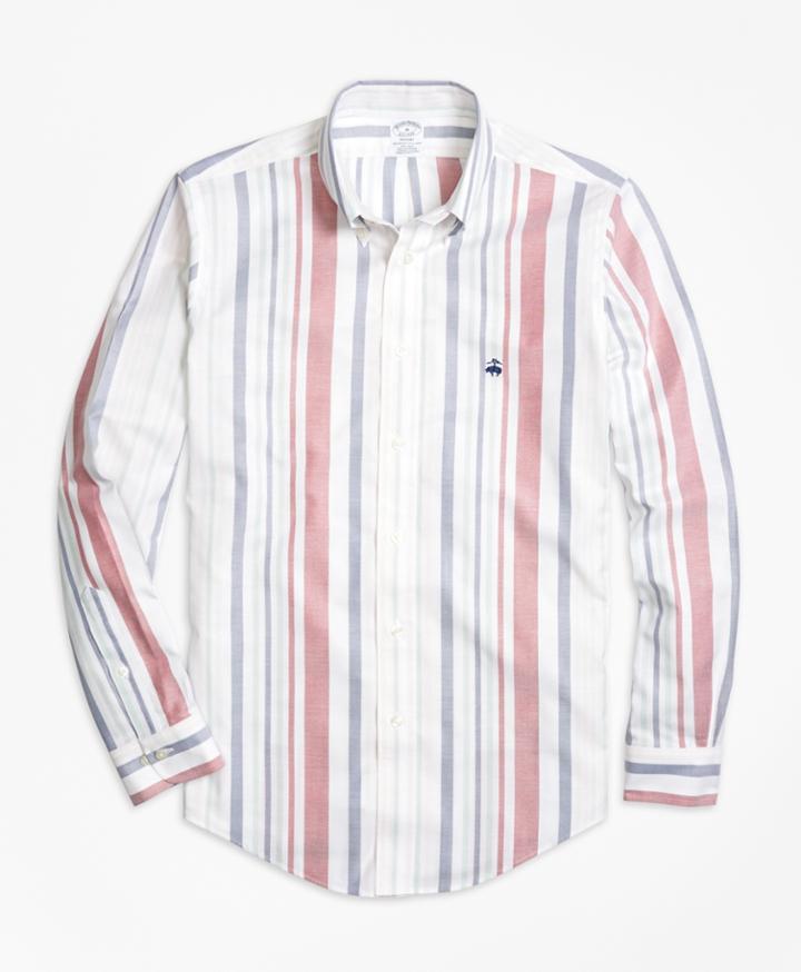 Brooks Brothers Men's Non-iron Regent Fit Awning Stripe Sport Shirt