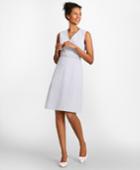 Brooks Brothers Women's Petite Striped Stretch Cotton Seersucker Dress