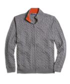 Brooks Brothers Merino Wool Full-zip Cable Sweater