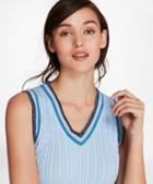 Brooks Brothers Shimmer-stripe Cable-knit Supima Cotton Shell