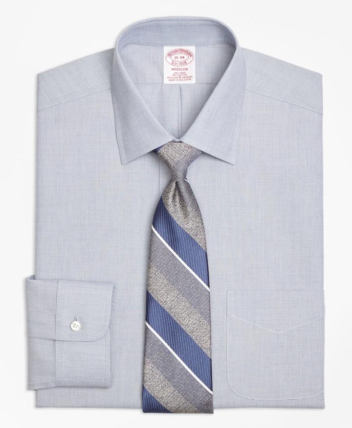Brooks Brothers Men's Stretch Regular Fit Classic-fit Dress Shirt, Non-iron End-on-end