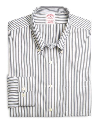 Brooks Brothers Supima Cotton Non-iron Regular Fit Navy Stripe Twill Sport Shirt