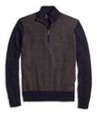 Brooks Brothers Men's Cashmere Glen Plaid Half-zip Sweater