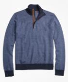 Brooks Brothers Supima Cotton Cashmere Houndstooth Half-zip Sweater