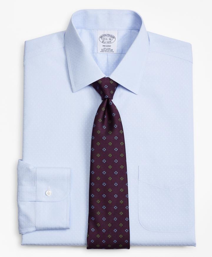 Brooks Brothers Men's Slim Fitted Dress Shirt, Non-iron Dobby Stripe