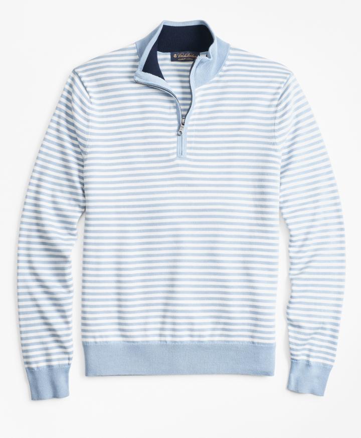 Brooks Brothers Men's Yacht Stripe Half-zip Sweater
