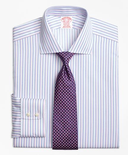 Brooks Brothers Non-iron Madison Fit Alternating Twin Stripe Dress Shirt