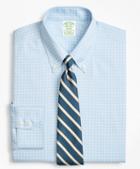 Brooks Brothers Stretch Milano Slim-fit Dress Shirt, Non-iron Royal Oxford Ground Check