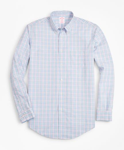 Brooks Brothers Non-iron Madison Fit Pink Gingham Sport Shirt