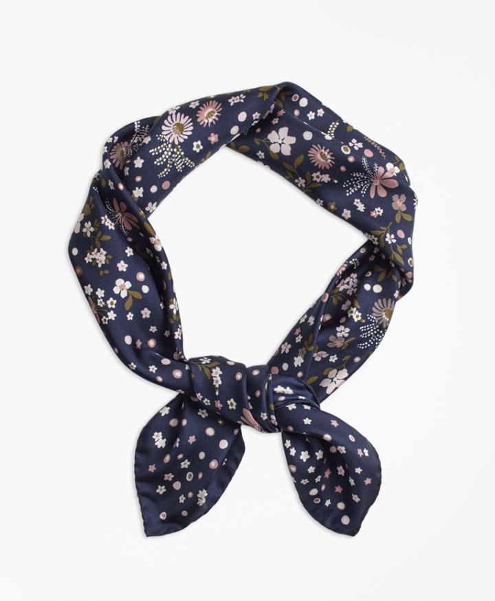 Brooks Brothers Women's Floral-print Silk Square Scarf