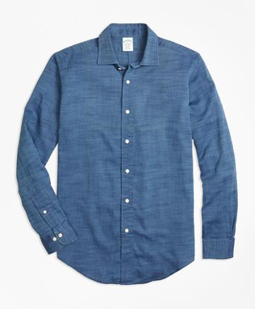 Brooks Brothers Milano Fit Indigo Royal Oxford Sport Shirt