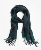 Brooks Brothers Men's Navy And Green Tartan Scarf
