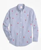 Brooks Brothers Madison Fit Seersucker With Lobsters Sport Shirt