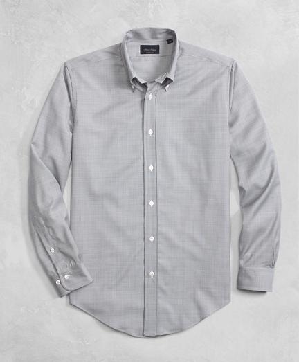 Brooks Brothers Golden Fleece Brookstech Lightweight Wool Mini Navy Check Sport Shirt