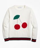 Brooks Brothers Cotton Crewneck Cherry Intarsia Sweater