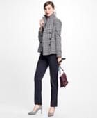 Brooks Brothers Women's Wool Houndstooth Peacoat