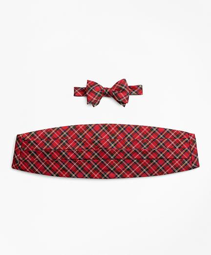 Brooks Brothers Stewart Tartan Bow Tie And Cummerbund Set