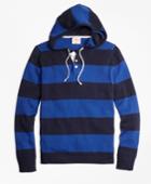 Brooks Brothers Men's Rugby Stripe Hooded Sweater
