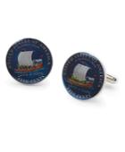 Brooks Brothers Men's Lewis And Clark Hand Painted Nickel Cuff Links