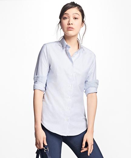 Brooks Brothers Classic-fit Supima Cotton Oxford Stripe Forward-point Shirt