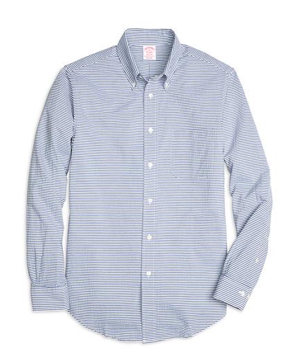 Brooks Brothers Madison Fit Horizontal Stripe Seersucker Sport Shirt