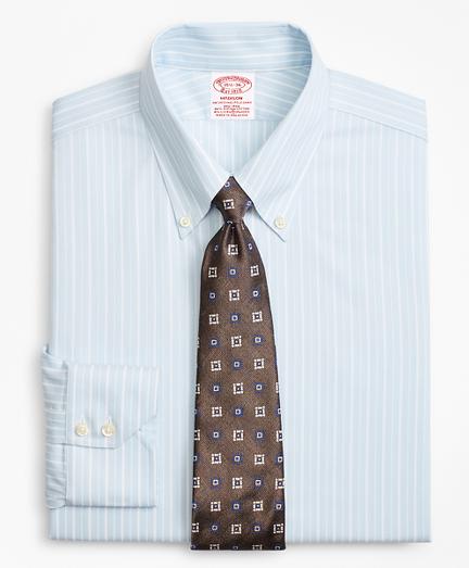 Brooks Brothers Stretch Madison Classic-fit Dress Shirt, Non-iron Royal Oxford Alternating Stripe