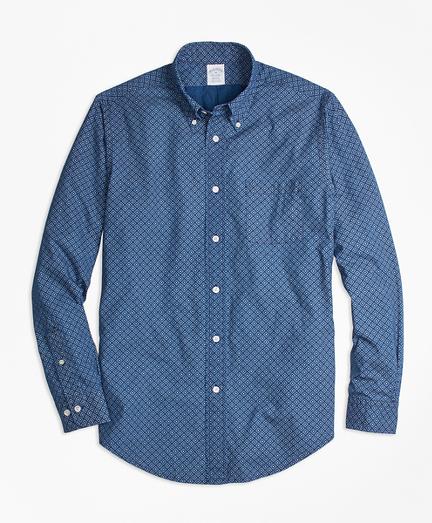 Brooks Brothers Regent Fit Indigo Diamond Print Sport Shirt