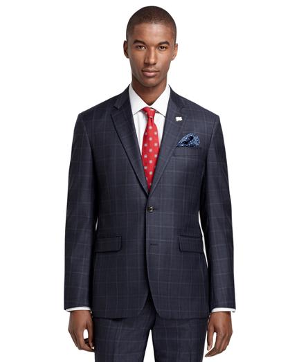 Brooks Brothers Milano Fit Saxxon Plaid Windowpane 1818 Suit