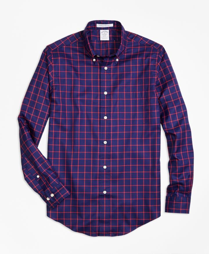 Brooks Brothers Men's Regent Fit Dobby Windowpane Sport Shirt