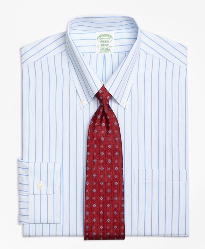 Brooks Brothers Men's Extra Slim Fit Slim-fit Dress Shirt, Non-iron Bold Stripe
