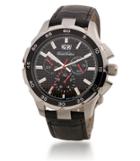 Brooks Brothers Black Chronograph Big Date Watch With Alligator Band