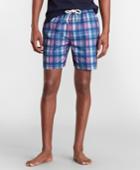 Brooks Brothers Men's Montauk 6 Indigo Plaid Print Swim Trunks