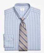 Brooks Brothers Men's Non-iron Slim Fit Alternating Framed Tattersall Dress Shirt