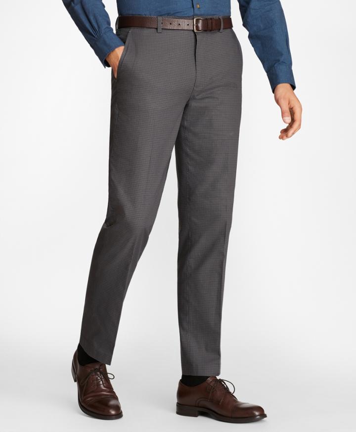 Brooks Brothers Men's Clark Fit Mini-check Stretch Advantage Chinos